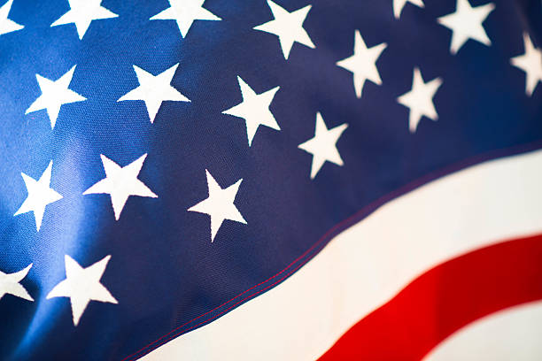 istock Patriotic American Flag Close Up 525981600