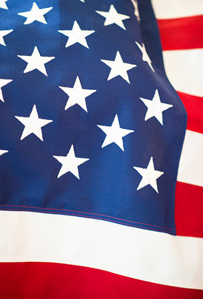 istock Patriotic American Flag Close Up 525981706