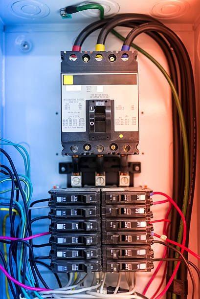 istock Electric outdoor fuse box in soft light 525981728
