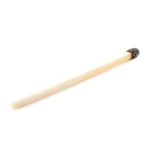 istock Wooden match isolated over the white background 525984868