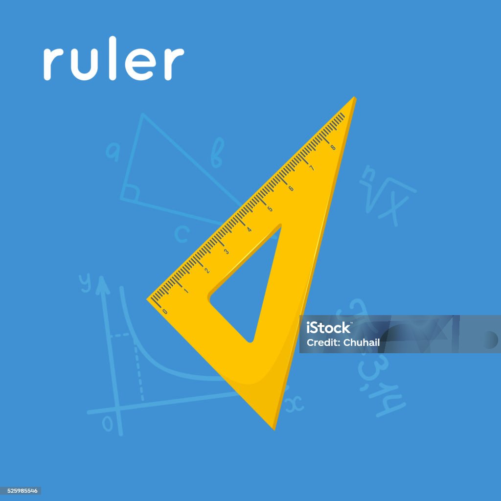 Triangle Ruler Yellow Color Yellow Triangle Ruler Stock Illustration - Download Image Now - Design ...