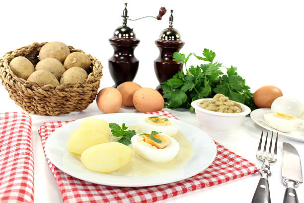 istock Mustard eggs with potatoes and parsley 525987871