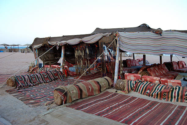 Bedouin cafe, Egypt Bedouin outdoor cafe on the beach in Taba, Egypt. taba stock pictures, royalty-free photos & images