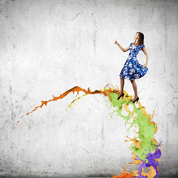 istock Woman in blue dress 525991205