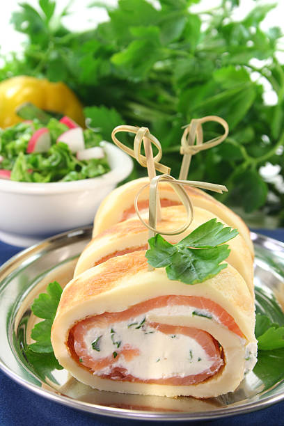 istock Pancakes with salmon and cream cheese 525991739