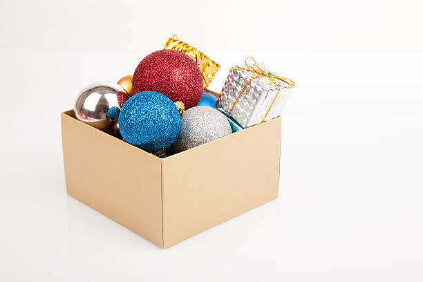 istock Christmas tree bauble and ornament in a box 525992211