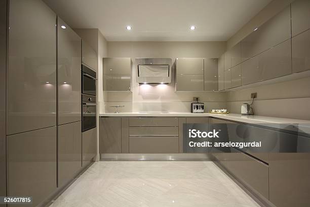 Modern Kitchen Stock Photo - Download Image Now - Kitchen, Gray Color, Cabinet