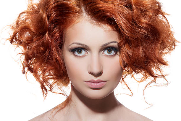 istock Beauty Portrait. Curly Hair on white background 526018787