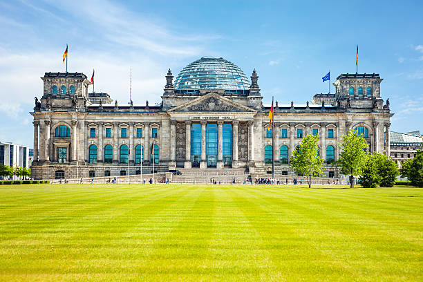 Reichstag building of German parliament Reichstag building of German parliament, Berlin, Germany.  bundestag stock pictures, royalty-free photos & images