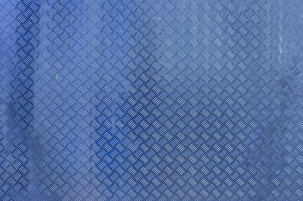 istock Blue steel floor plate for background 526023019