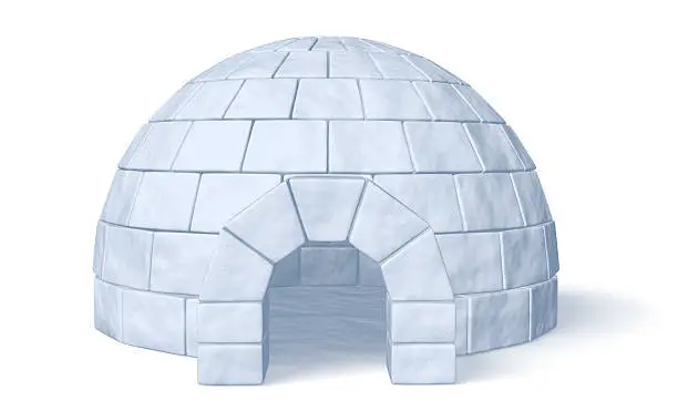 Photo of Igloo icehouse on white front view