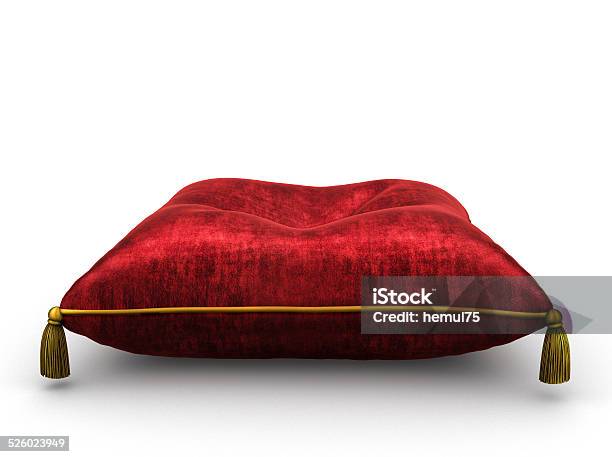 ロイヤルレッドベルベットのピロートップマットレスで白背景 - 枕のストックフォトや画像を多数ご用意 - 枕, ベルベット, 王室