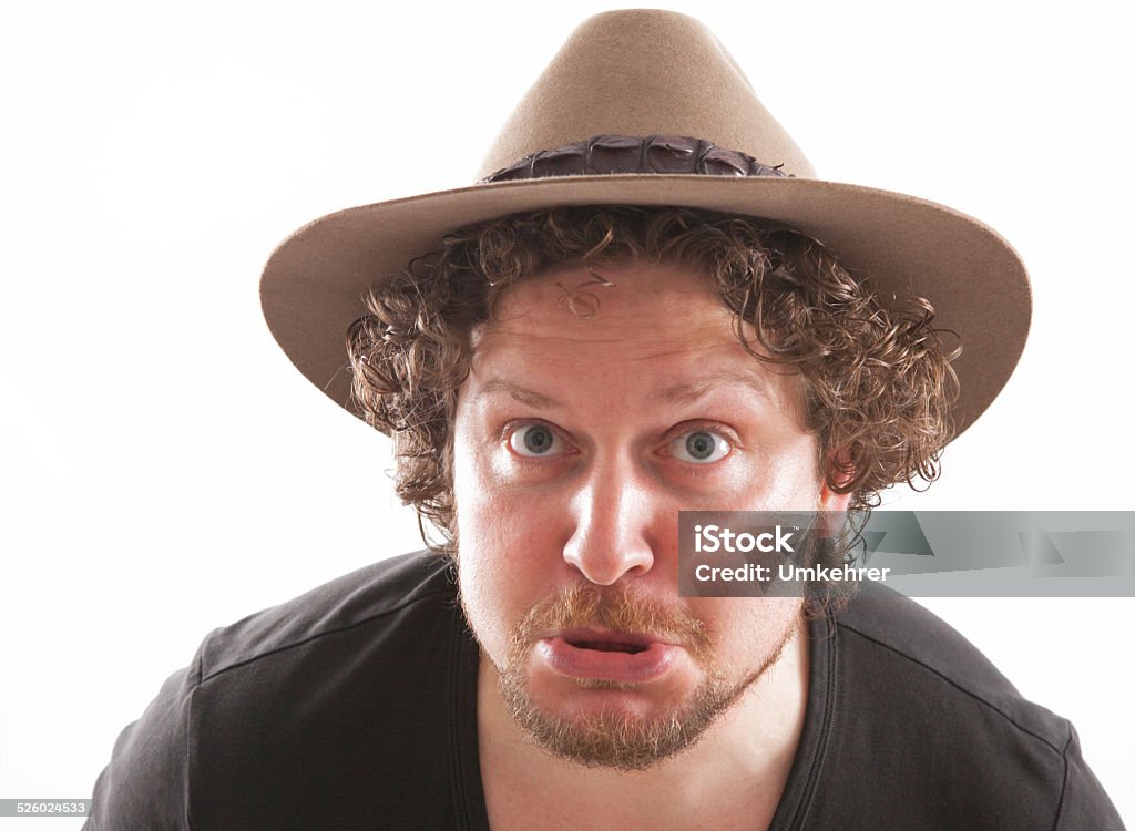 Funny Looking Man With A Hat Stock Photo - Download Image Now - Adult,  Adults Only, Anger - iStock