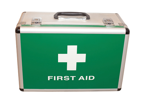 First Aid Kit isolated on white.  Includes clipping path.