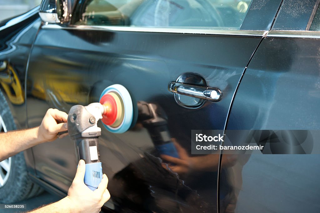 Car waxing Activity Stock Photo