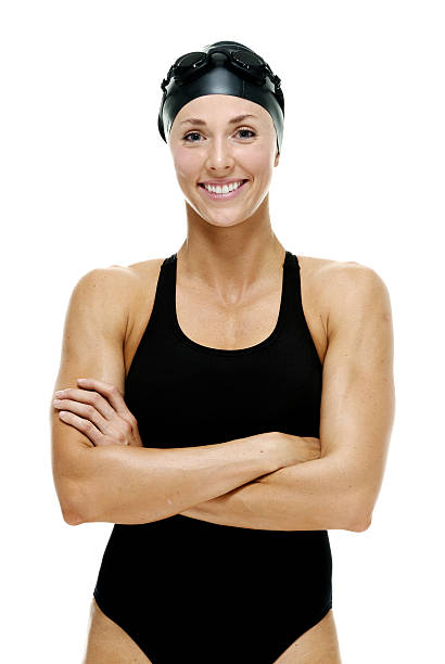 istock Cheerful swimmer standing with arms crossed 526041059