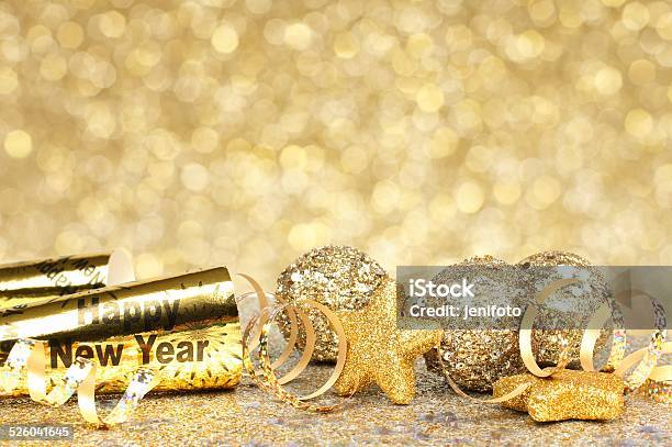 New Years Eve Golden Party Background Stock Photo - Download Image Now -  Backgrounds, Party Horn Blower, New Year's Eve - iStock