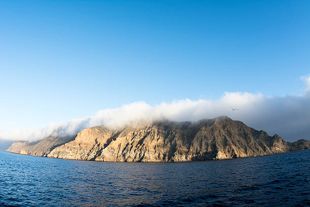 Anacapa Island A distorted fisheye view of Californiaâs Anacapa Channel Island during an early morning sunrise. anacapa island stock pictures, royalty-free photos & images