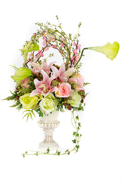 istock Decoration artificial plastic flower with vintage design vase 526054949