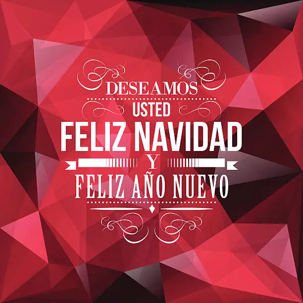 Vector illustration of Christmas Greetings in Spanish