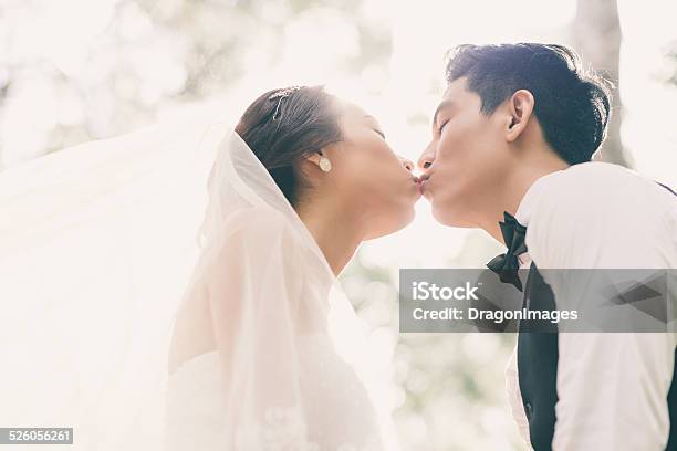 First Kiss Stock Photo - Download Image Now - Wedding, Asian and Indian Ethnicities, Couple - Relationship