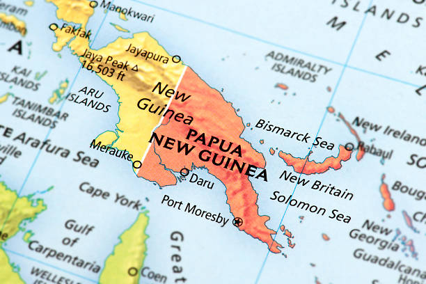 New Guinea Map of New Guinea. Papua New Guinea stock pictures, royalty-free photos & images