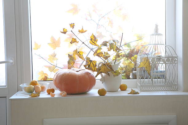 istock Autumn still-life with a pumpkin 526059571