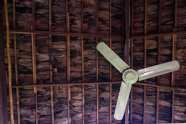 istock vintage roof style with ceiling fan 526060059