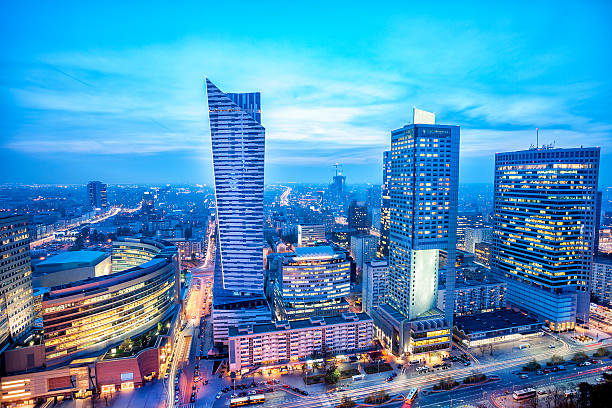 istock Warsaw Business District at Dusk, Poland 526060955