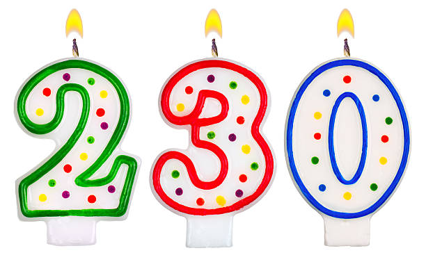 istock candles number two hundred thirty isolated on white background 526069183