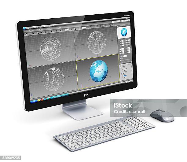 Professionelle Desktopcomputer Stockfoto und mehr Bilder von Breitwand - Breitwand, Computer, Computerbildschirm