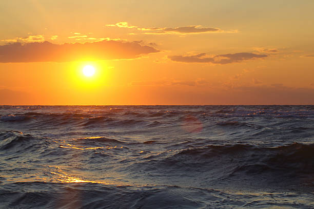 istock Beautiful seascape with sunset 526069969