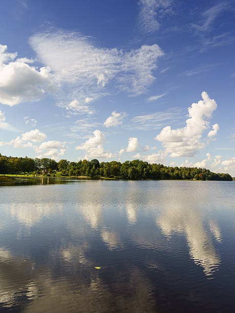 istock reflection of clouds in the lake with boardwalk 526071719