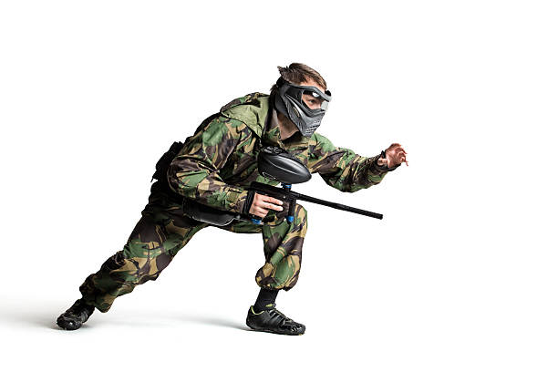 istock Painball player in action isolated 526071919