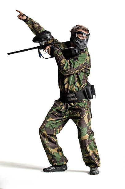 istock Painball player in action isolated 526071925