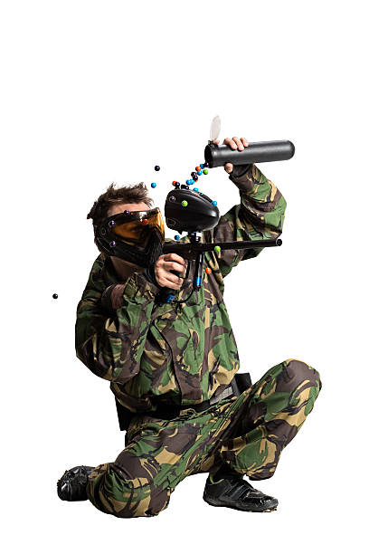 istock Painball player in action isolated 526072041