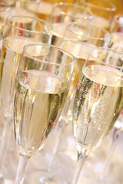 istock Many glasses of sparkling champagne 526072605