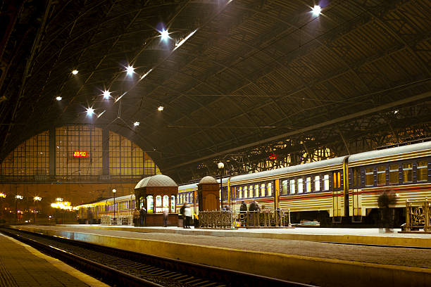 istock railway station at night in Lvov 526072651
