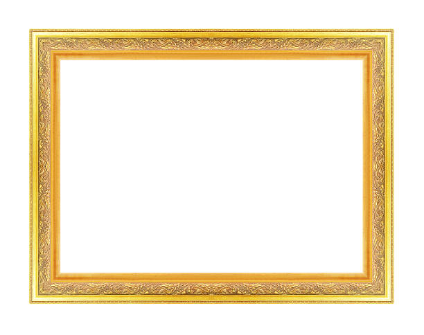 istock gold antique vintage picture frames. Isolated on white backgroun 526073139