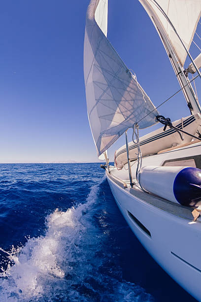 istock Sailing boat in the sea 526073599