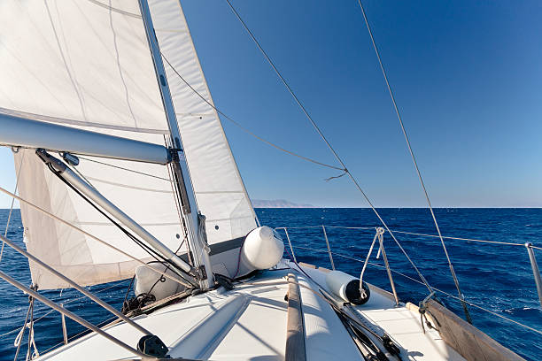 istock Sailing boat in the sea 526073633