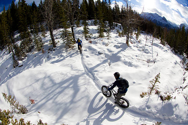 istock Winter Snow Mountain Biking 526073881