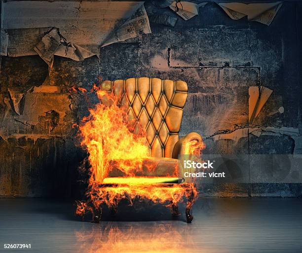 Burning Armchair Stock Photo - Download Image Now - Heat - Temperature, Fire - Natural Phenomenon, Chair