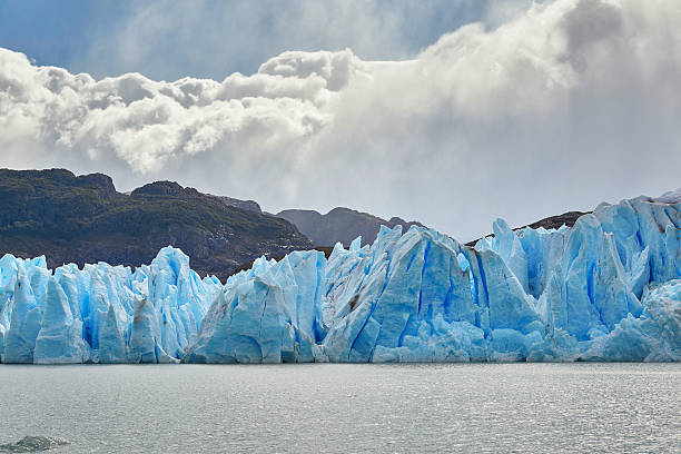 istock Blue icebergs at Grey Glacier in Torres del Paine 526074575