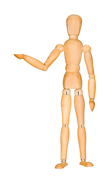 istock Wooden mannequin presenting 526075951