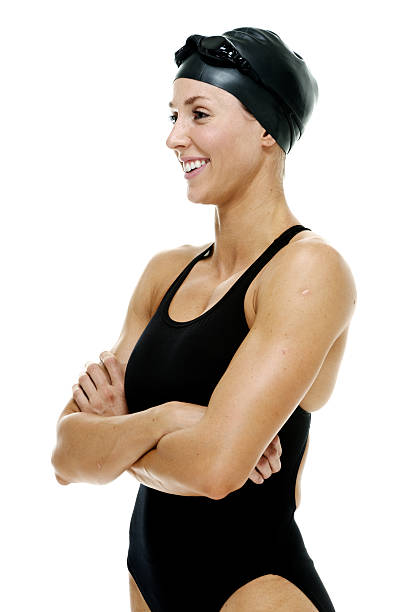 istock Cheerful swimmer standing with arms crossed 526086209