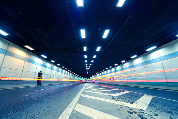 istock Abstract car in the tunnel trajectory 526087393