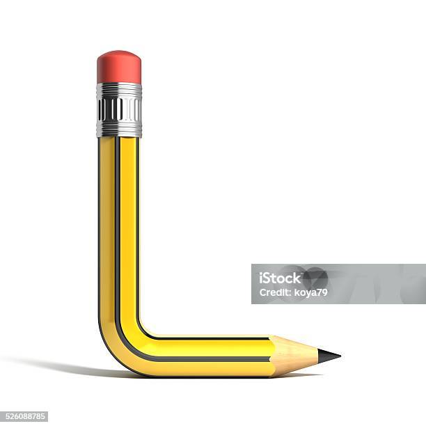 Pencil 3d Font Letter L Stock Photo - Download Image Now - Letter L, Three Dimensional, Pencil