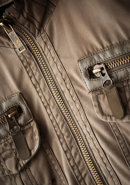 istock jacket fragment with metal zipper 526093375