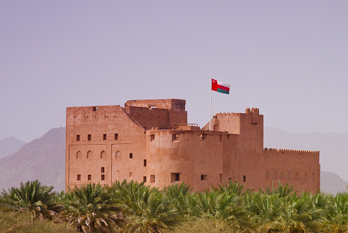 Jabrin castle with oasis in the Sultanate of Oman